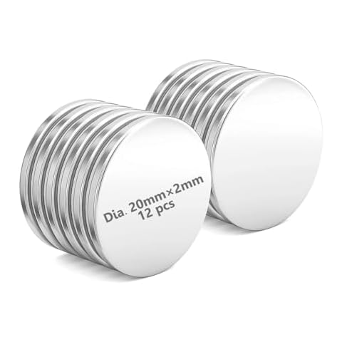 Realth Neodymium Magnet Disc, Dia. 0.79 Inch × 0.08 Inch 12 Pack, Permanent Rare Earth Magnets for Research Industrial Purposes Educational Cover