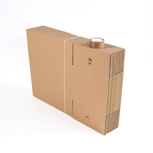 Pack de 20 cartons standards double cannelure + poignées + 1 adhésif GRATUIT