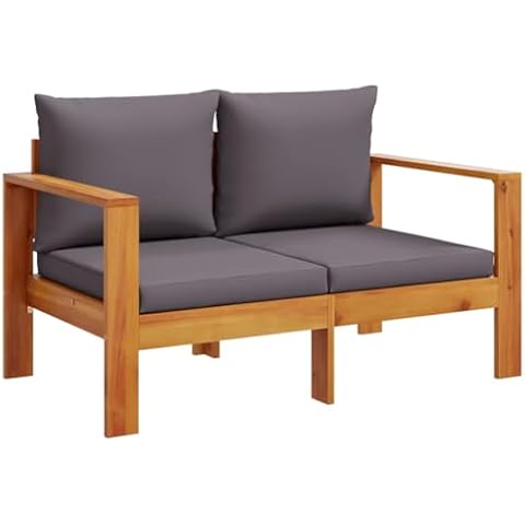 vidaXL 2-Seater Acacia Wood Garden Sofa Cover