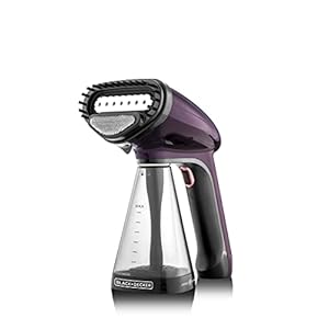 BLACK+DECKER Portable Garment Steamer With Universal Bottle Adaptor 1500W Dark Purple HST1500-B5 2 Years Warranty