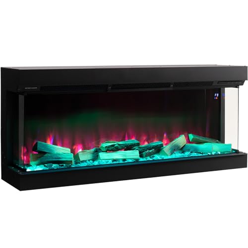 INMOZATA Electric Fireplace 70''/180cm Insert Media Wall Fire with Multi Flame Effect and LED Backlight, 7day Programmable, Sound Effects, Remote&APP Control