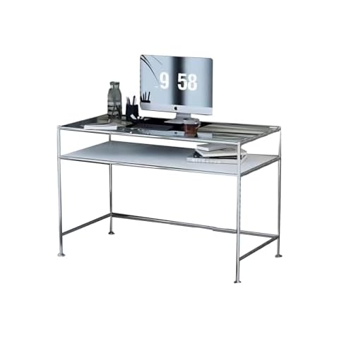 VICITON Writing Desk Laptop Workstation Study Table Home Office, Glass Table Desk (Clear) Cover