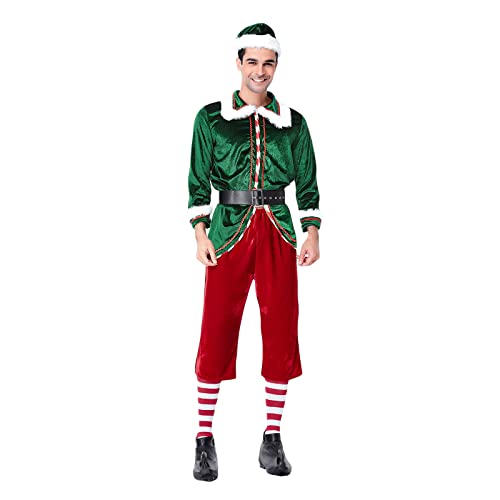 Femereina Disfraz De Elfo De Navidad Para Hombre, Disfraz De Papá Noel, Disfraz De Adulto, Disfraz De Halloween, Cosplay, 6 Piezas, Abrigo Sombrero Pantalones Cinturón, Verde Hombre 1, M Femereina Disfraz De Elfo De Navidad Para Hombre, Disfraz De Papá Noel, Disfraz De Adulto, Disfraz De Halloween, Cosplay, 6 Piezas, Abrigo Sombrero Pantalones Cinturón, Verde Hombre 1, M