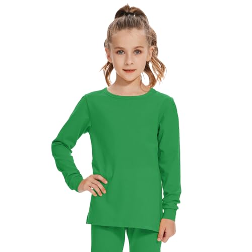 Image of 3T 4T 5T to 12 Years Girls Long Sleeve Shirts Kids Cotton T-Shirt Toddler Basic Crew Neck Top