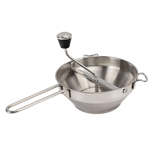 Stainless Steel Food Mill, Acouto Stainless Steel Food Mill Manual Jams Masher Vegetable Fruit Potato Garlic Mud Press