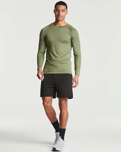 Image of Real Essentials 4 Pack: Men's Compression Long-Sleeve T-Shirt Athletic Cold Weather Baselayer (Available in Big & Tall)
