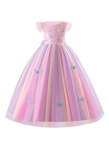 Vestido 3D con lentejuelas para niña ceremonia tul elegante fiesta comunión