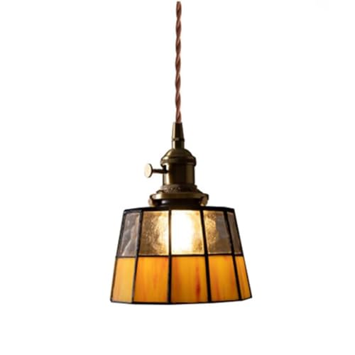 Lámpara colgante industrial vintage moderna Vintage Glass Brown Kitchen Island Pendant Light Fixture Dining Room Bedroom Bedside Dining Table Hanging Lamp E26/E27 Base Pendant Lamp Para dormitorio, pa