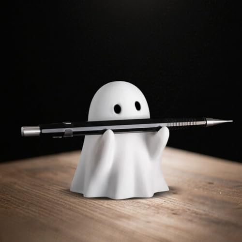 OFDNE Halloween Ghost Figurine - Spooky Resin Pen Holder Statue, Cute...
