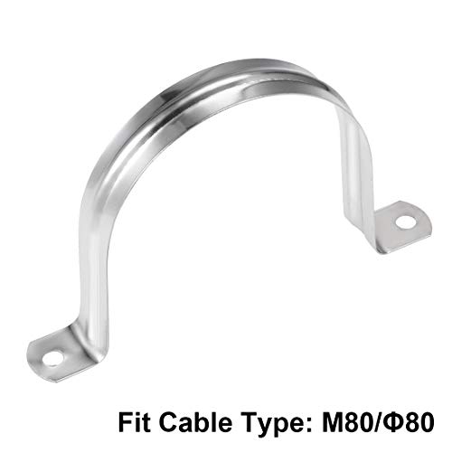 Uxcell® U Shaped Conduit Clamp Saddle Strap Tube Pipe Clip Stainless Steel M80 2Pcs #TOP2
