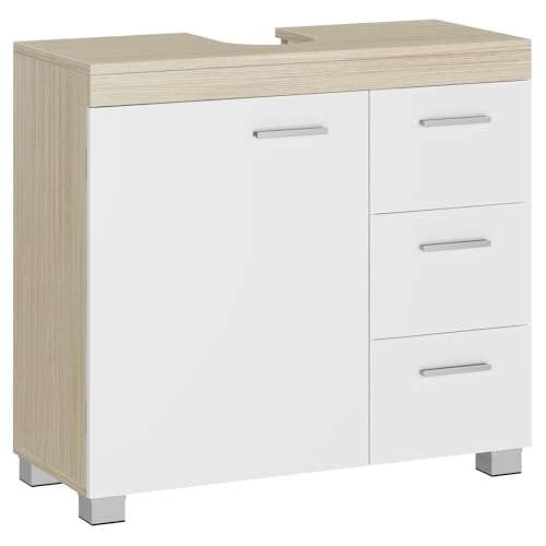 VASAGLE Mueble Bajo Lavabo, Armario de Baño, 3 Cajones, 2 Compart...