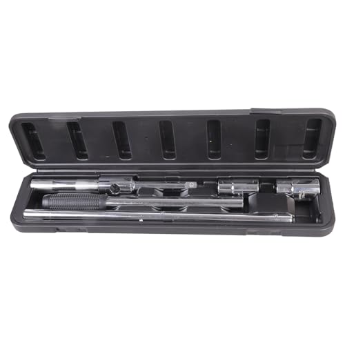 Yjcnelcr Universally Extended Lugs Wrench, 4 Way Tire Iron Nut Wrench Set with Storage Boxand Standard Socket