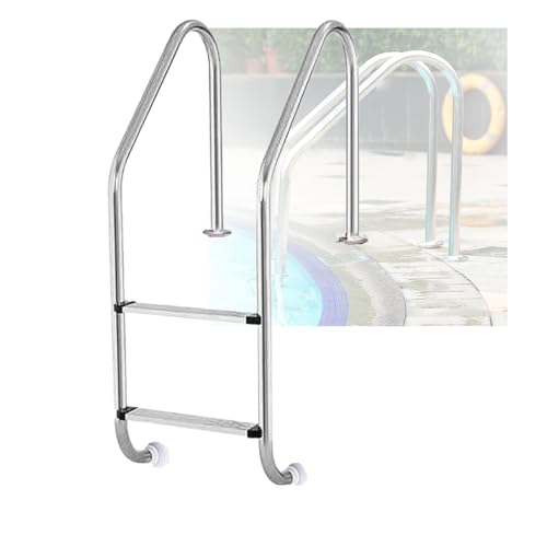 Escalera para piscina de 2 o 3 escalones con barandales curvos miniatura 1