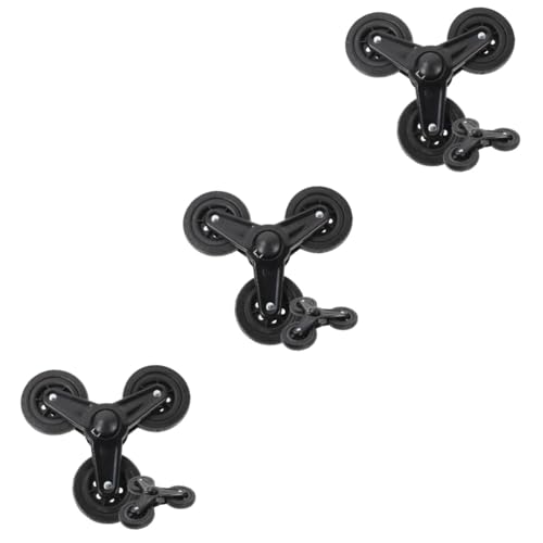 POPETPOP 3 Pares montacargas Carrito Jardin rodamientos Shopping Cart cartvbox Carro con Ruedas Carro Ruedas Triangulares Ruedas de Carretilla de Mano Suministros de Carro Planchar Black