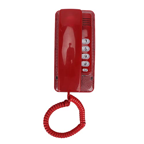 Teléfono de escritorio con cable, montaje en pared, rojo miniatura 2