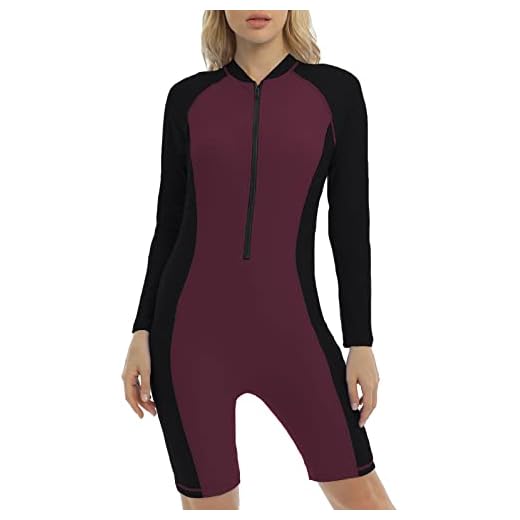 Halcurt Langarm Badeanzug Boyleg Rashguard Surfing Sonnenschutz Neoprenanzug