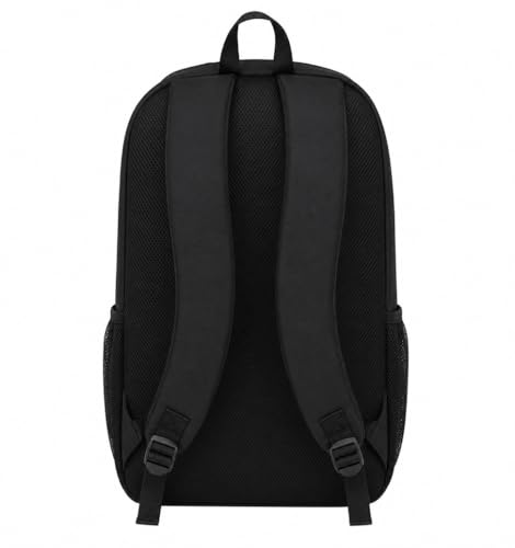Image of Black Laptop Backpack for College, Work and Travel, with Side Mesh Pocket and Padded Shoulder Straps