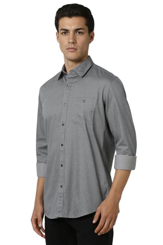 Image of Van Heusen Casual Printed Shirt for Men| Premium Cotton| Full Sleeves| Slim Fit |Breathable Fabric