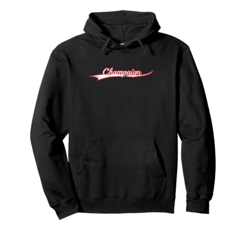 Champaign Illinois College Town Vintage Varsity Distressed Pullover Hoodie