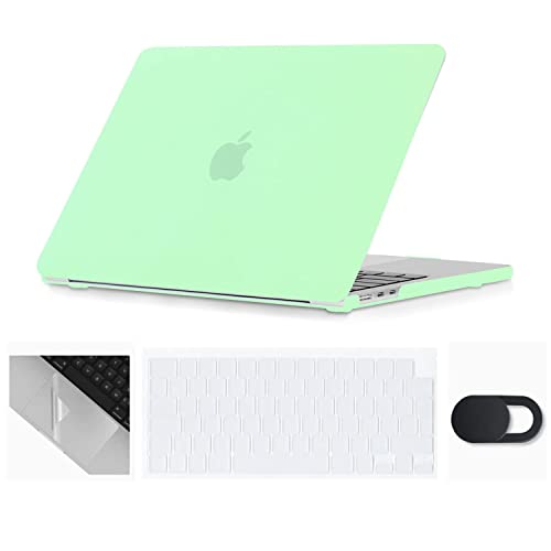Se7enline Compatible with MacBook Air 13.6 inch Case M4/M3/M2 2022-2025 for Mac Air 13-inch A2681/A3113/A3240 Laptop Hard Shell Case with Keyboard Cover & Webcam Cover & Trackpad Protector,Melon Green