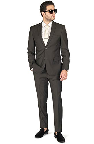 Slim Fit Men Suit Brown 2 Button Notch Lapel AZAR 4030-153