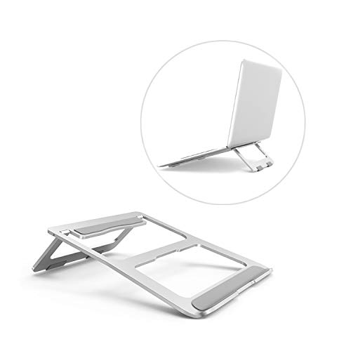 Patu Universal Portable Laptop Stand, Aluminum Alloy Designed for MacBook Air Pro, Lightweight Foldable Cooling Desk Holder for Notebook Computers up to 17â€, Sliver