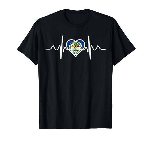 Belice Flag Heart Belize Gifts Love Belize t-shirt, Preto