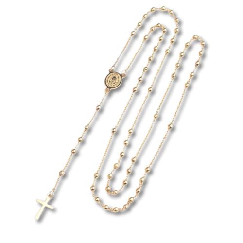 Colar Feminino "Terço de São Bento" Banhado a Ouro 18K – Aço Cirúrgico 316L com Design e Medalha Rel...