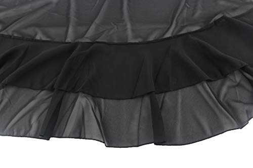 Block Garden Women Swimsuit cover up Chiffon Ruffle Beach Sarong Wrap Skirt Pareo (Black) - Image 4
