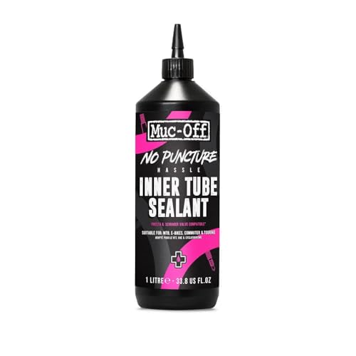 Muc-Off Sellador de neumáticos no Puncture Hassle Inner Tube Sealant, 1 litro. Sellador de neumáticos de Bicicleta Reparar Tubos Interiores con Agujeros de hasta 4 mm