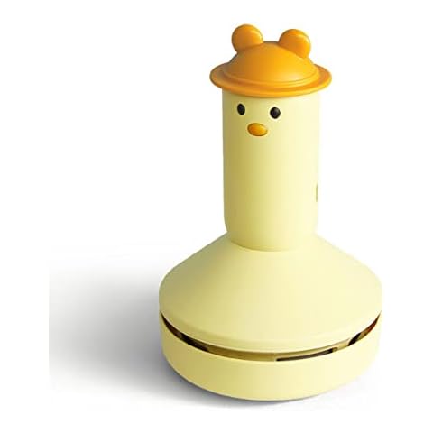 SRIKEKL Mini Desktop Vacuum Cleaner, Portable USB Vacuum Cleaner for Desk Mini Cute Cartoon Desktop Vacuum for Cleaning Eraser Crumbs, Dust, Crumbs, Piano, Hairs, Computer, Keyboard and Car (Yellow) Cover