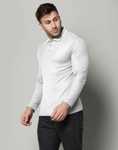 Image of INKKR Full Sleeve Men's Solid Polo Neck T-Shirt Combo