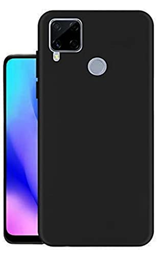 Image of Mobile Back Cover Case for Oppo C15 (Silicone Case|CameraProtection|Black SC1510)