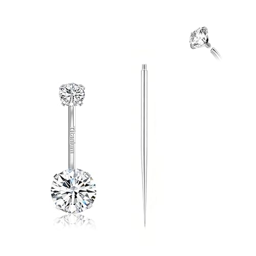 LEE&RO 16MM Extra Long Belly Button Ring Long Bar Belly Button Piercing Jewelry Titanium Belly Ring for Women Navel Ring