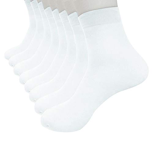 Calcetines Microondas Mujer Bambú corto 8 Pares de seda ultrafina Medias elásticas sedosas Calcetines de fibra para hombres Calcetines Medias Descanso Enfermera (white-b, One Size)