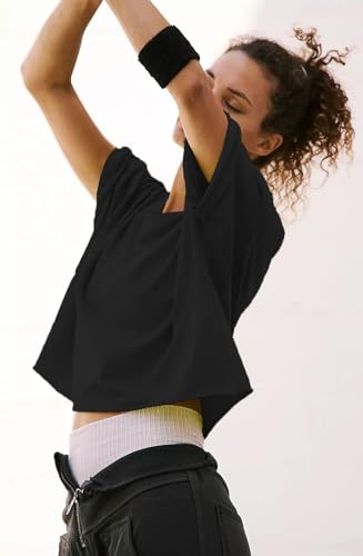women39s summer short sleeve crop tops casual basic cotton athletic yoga running t-shirts