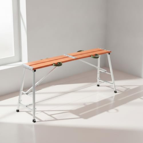 Andamio plegable de 120x30cm con asa de transporte compacta y tablero de trabajo 4