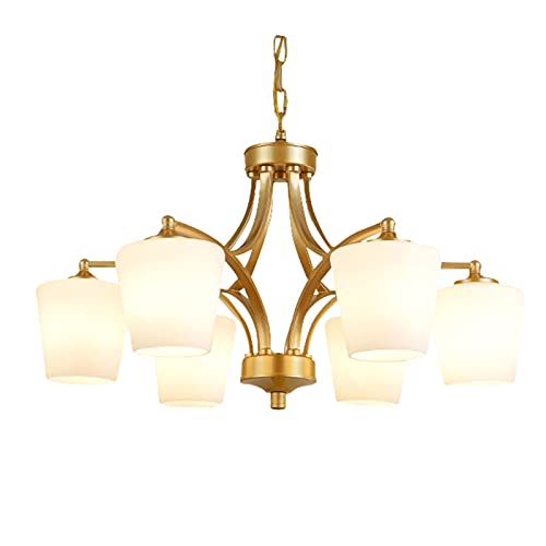 Zhi Ben Lustres, Lustre de Salon Style E27 for Chambre à Coucher, Bureau, plafonniers rétro en Fer forgé - Noir doré 10 doré. 6(Golden.,6)