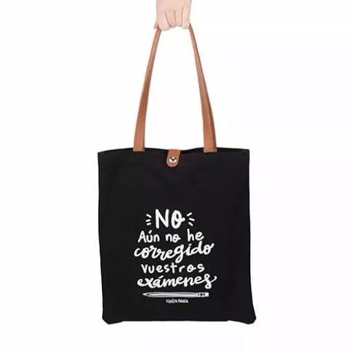 Pedrita Parker Tote bag, Bolsa de tela diseñada para Profesores con asas de polipiel resistentes y bolsillos interiores, modelo Corregir Exámenes | Ya disponible en tu tienda friki favorita! En mundofriki.es!