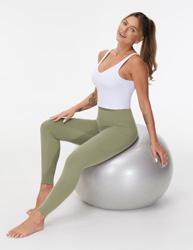 Image of THE GYM PEOPLE Thick High Waist Yoga Pants with Pockets, Tummy Control Workout Running Yoga Leggings for Women