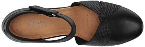 Clarks Emily Rae Pump, Black Leather, 10 Medium #TOP4