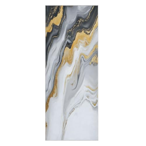 BOESI Yoga Mat Towel, Non-Slip Hot Yoga Towel, Sweat Absorbent and Non-Slip, Lightweight and Easy to Travel, Suitable for Hot Yoga, Pilates and Fitness, Black Gold Marble Pattern