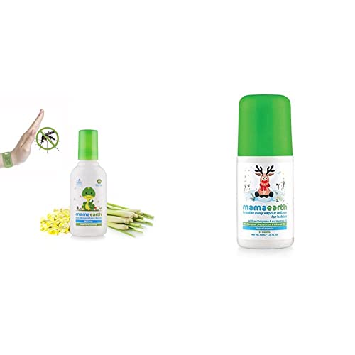 Image of Mamaearth Anti Mosquito Fabric Roll On 8ml. DEET Free. Protects from Dengue, Malaria & Chikungunya & Natural Breathe Easy Vapour Roll-on for Cold & Nasal Congestion, with Wintergreen & Eucaly