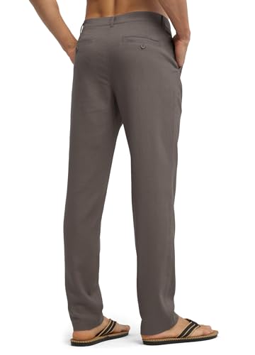 Image of Willit Men's Linen Pants Casual Linen Dress Pants Beach Summer Lightweight Trousers 28 inch 30 inch 32 inch