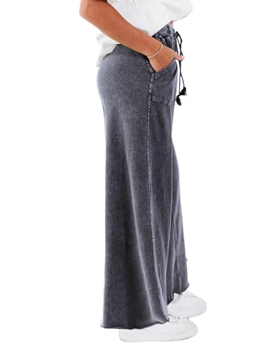 Women Wide Leg Sweatpants Jeans High Waist Baggy Trouser Loose Boyfriend Denim Pants Y2K3