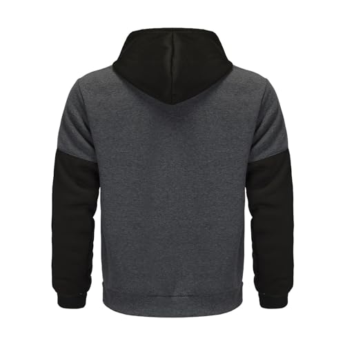 Ymosrh Men's Color Block Hoodies, Long Sleeve Zip Up Hooded Sweatshirts Casual Athletic Workout Hoodie Pullover, S-2XL2