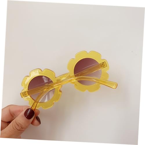 1Pc Transparent Frame Sunglasses with Sunflower Design for Boys Adorable Yellow Glasses for Outdoor Fun and present Giving4