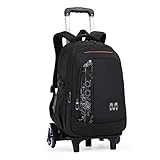 VIDOSCLA Elementary Kids Boys Rolling Backpack Teens Carry-on Luggage with Wheels Trolly BookBag for School