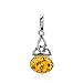 Honey Amber Sterling Silver Celtic Oval Pendant