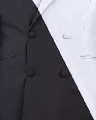 Men's 2 Colors Stitching Suit Jacket Doube Breasted Notch Lapel Blazer Slim Fit Mens Coat3